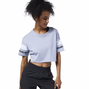 Reebok Meet You There Colorblock T Shirt Damen - HellBlau - DE 962-LSD